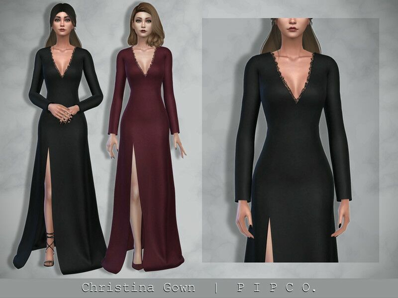 “Christina Gown For Sims 4/Formal” Sims 4 CC