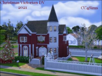 Christmas Vicrorian House By Christine Sims 4 CC