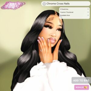 Chrome Cross Nails Sims 4 CC