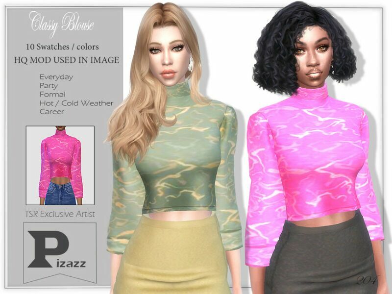 Classy Blouse By Pizazz Sims 4 CC