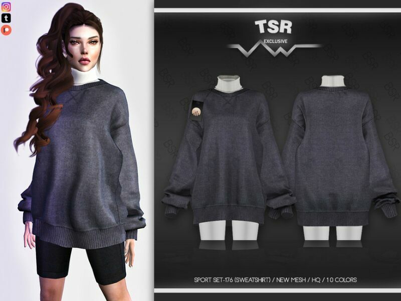 Clothes SET-176 (Sweatshirt) BD603 By Busra-Tr Sims 4 CC