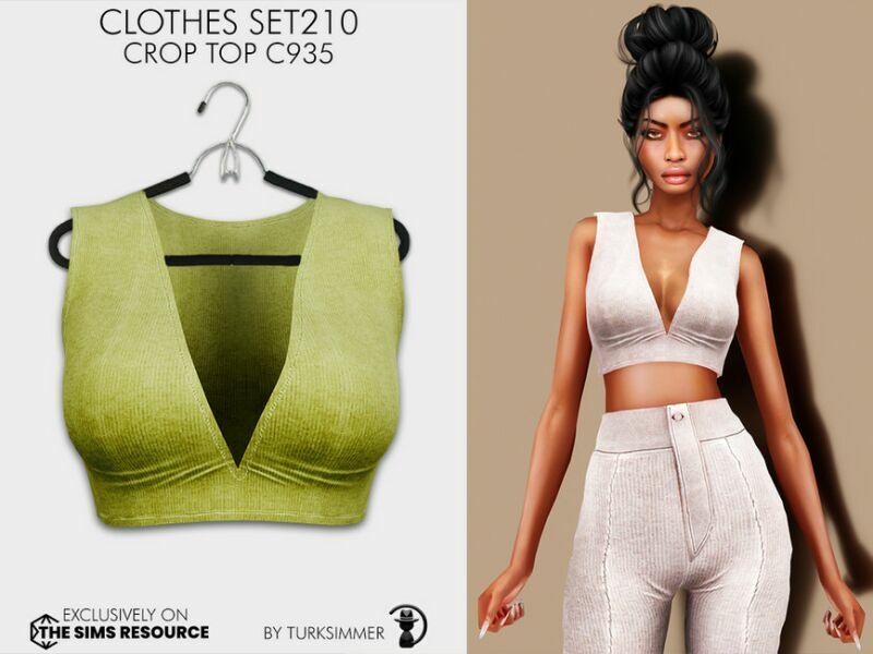 Clothes SET210 – Crop TOP C935 By Turksimmer Sims 4 CC