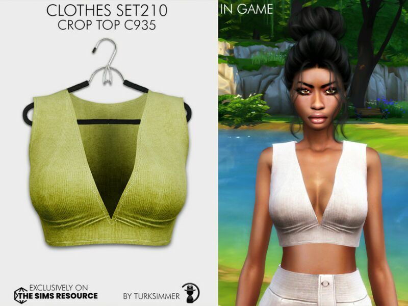 sims 4 cc clothes set210 crop top c935 by turksimmer 2