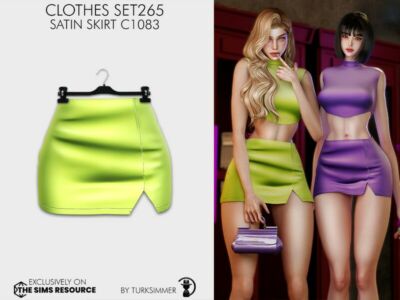 Clothes SET265 – Satin Skirt C1083 / Everyday Sims 4 CC