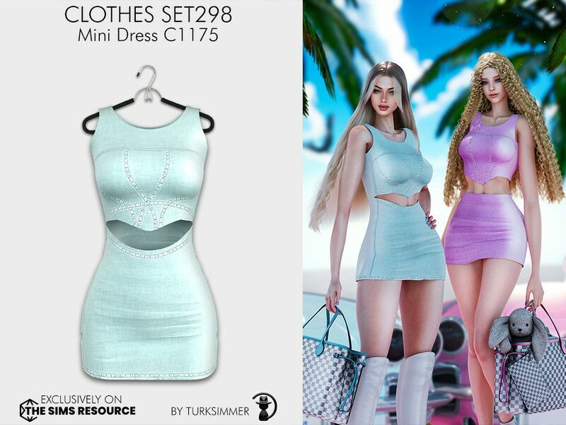 Clothes SET298 – Mini Dress C1175 (Recolor) By Turksimmer Sims 4 CC