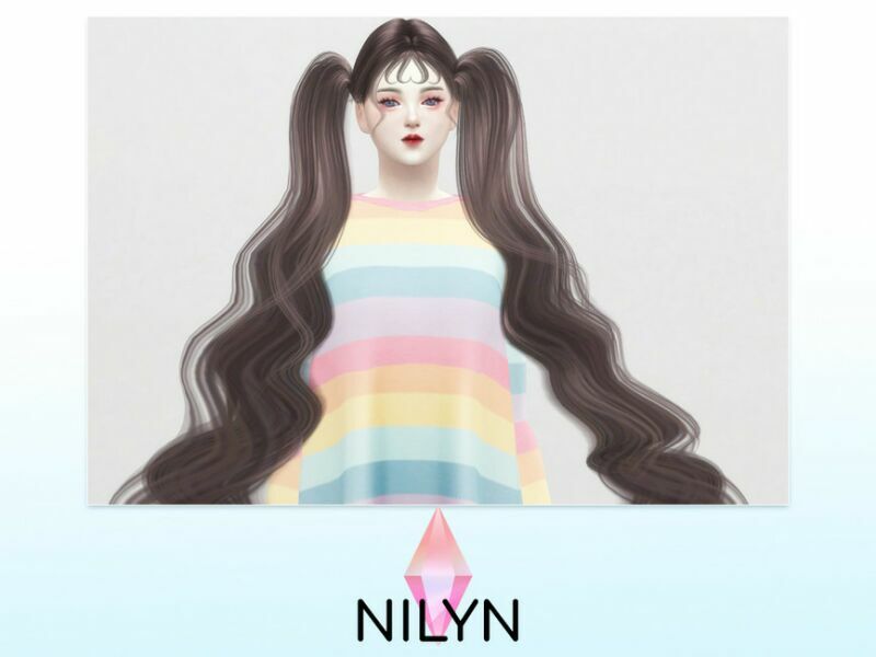 sims 4 cc cloudydawn hair new mesh by nilyn 2