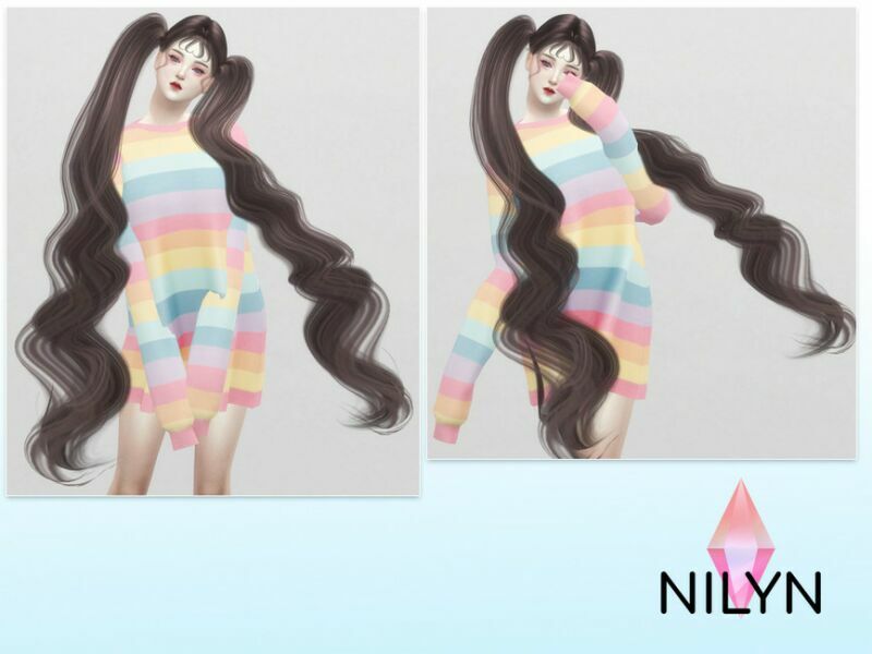 sims 4 cc cloudydawn hair new mesh by nilyn 3