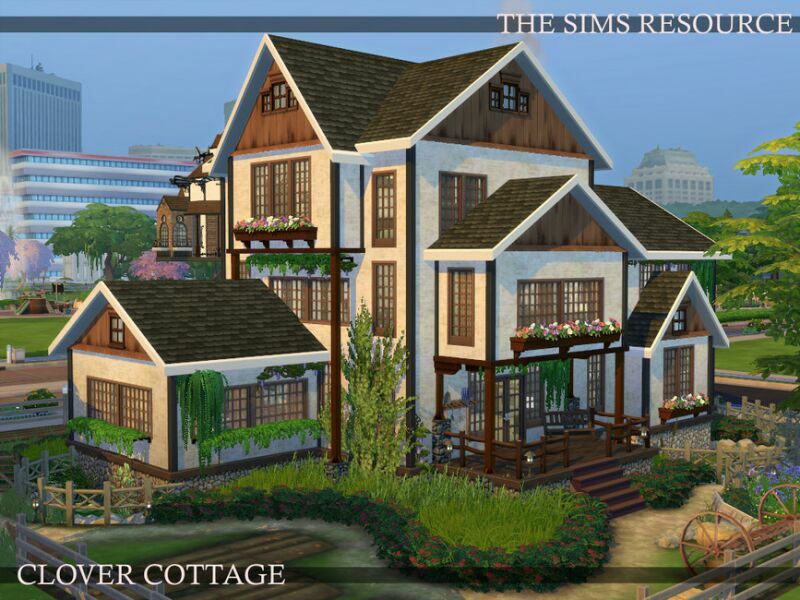 sims 4 cc clover cottage nocc by simzmora 2