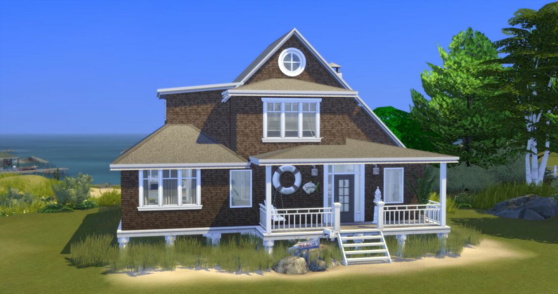 Coastal Beach House – CC Build By Similebuilds Sims 4 CC