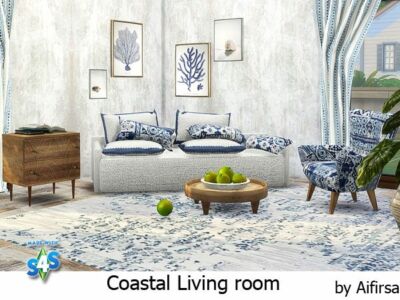 Coastal Living Room By Aifirsa Sims 4 CC