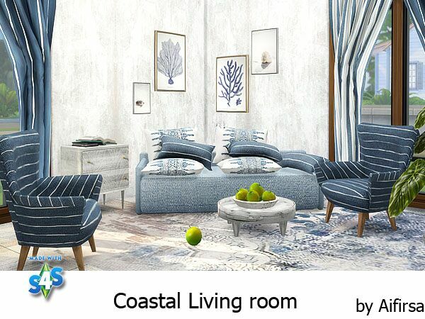 sims 4 cc coastal living room by aifirsa 3