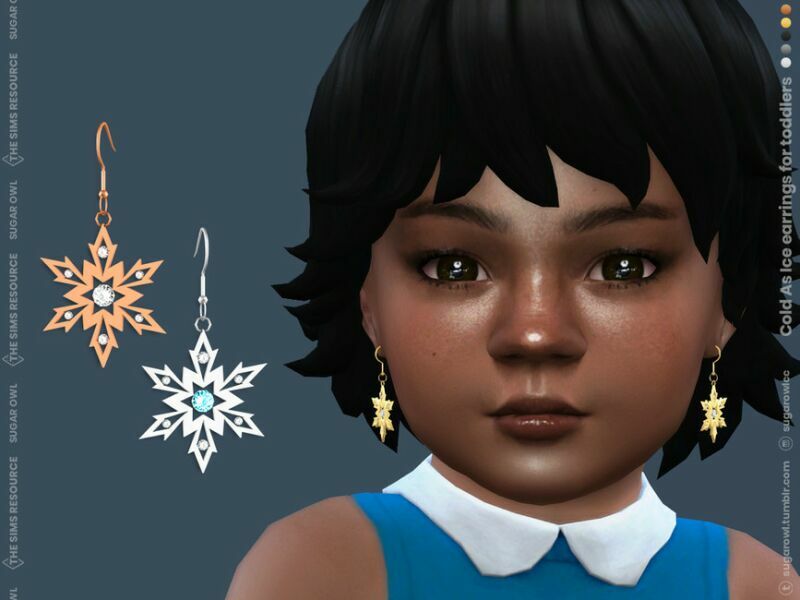 Cold AS ICE Earrings For Toddlers Sims 4 CC