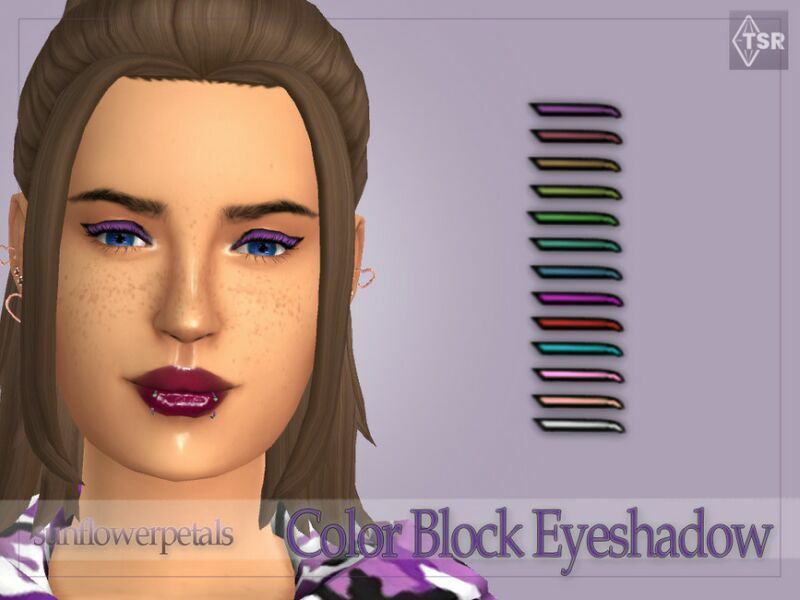 Color Block Eyeshadow By Sunflowerpetalscc Sims 4 CC