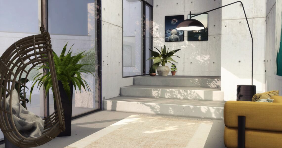 sims 4 cc concrete house by marywho 2