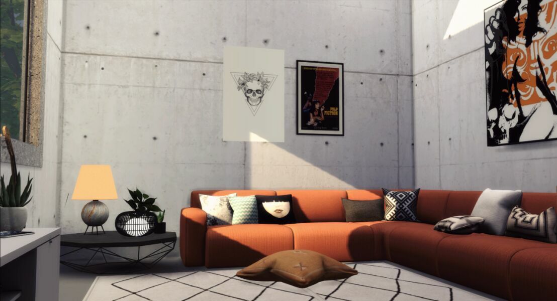 sims 4 cc concrete house by marywho 3