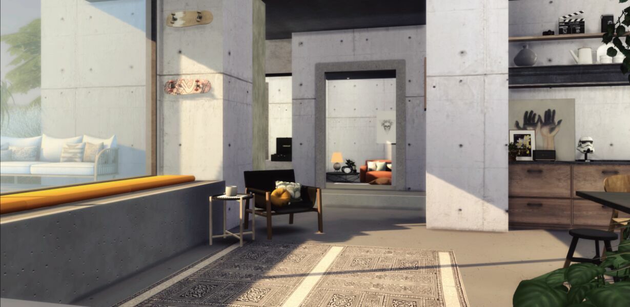 sims 4 cc concrete house by marywho 4