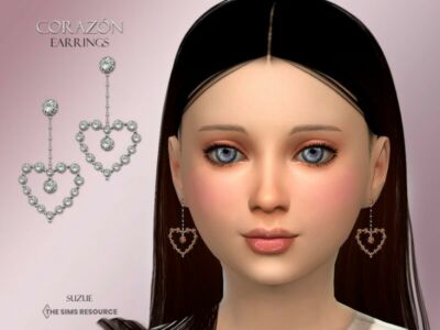 Corazon Earrings Child By Suzue Sims 4 CC