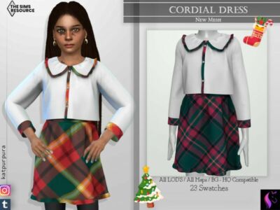 Cordial Dress By Katpurpura Sims 4 CC