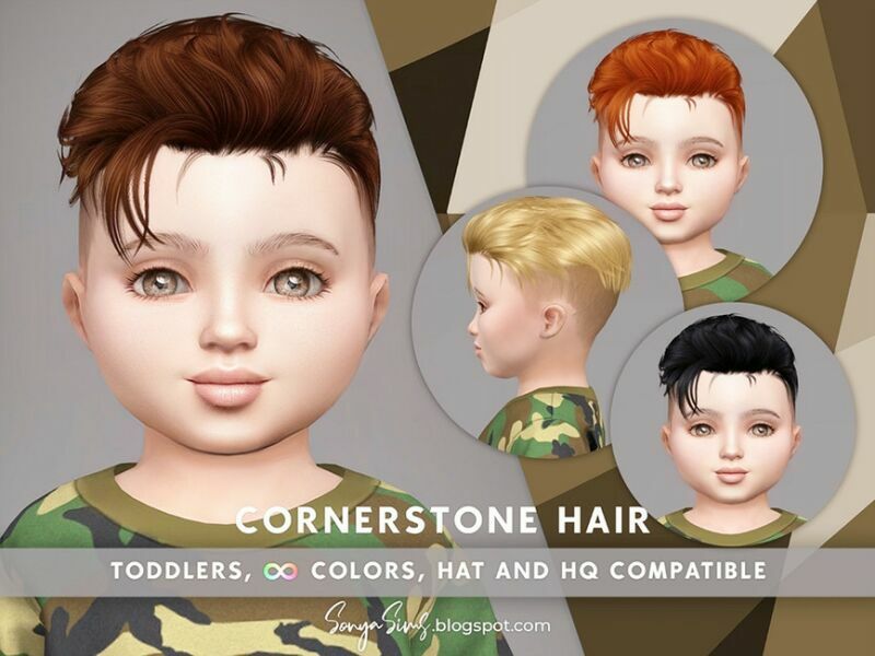 Cornerstone Hair Toddlers By Sonyasimscc Sims 4 CC