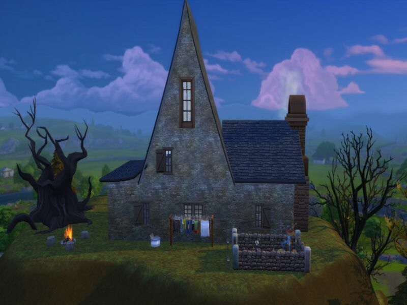 sims 4 cc cottage gloomy witch by susancho93 3