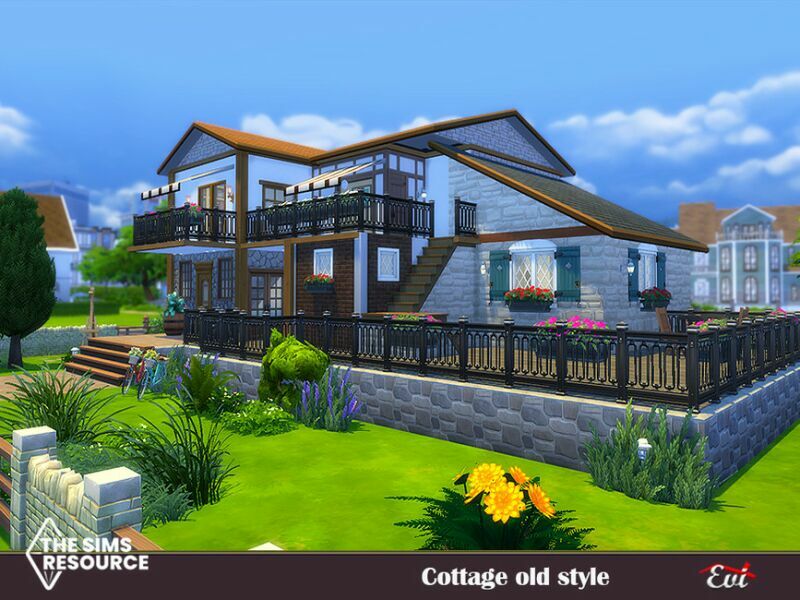 Cottage OLD Style_No CC By EVI Sims 4 CC