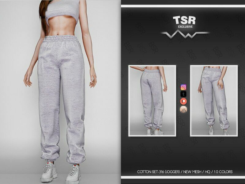 Cotton SET-316 (Jogger) BD902 By Busra-Tr Sims 4 CC