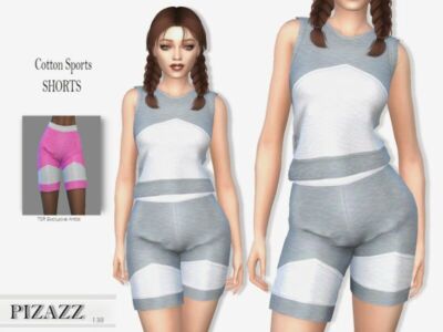 Cotton Sports Shorts By Pizazz Sims 4 CC