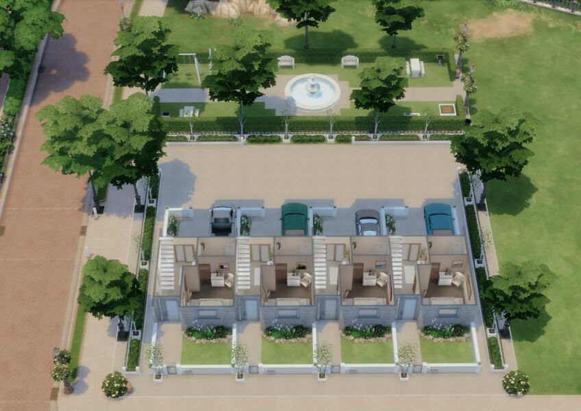 sims 4 cc crescent way townhouses 4