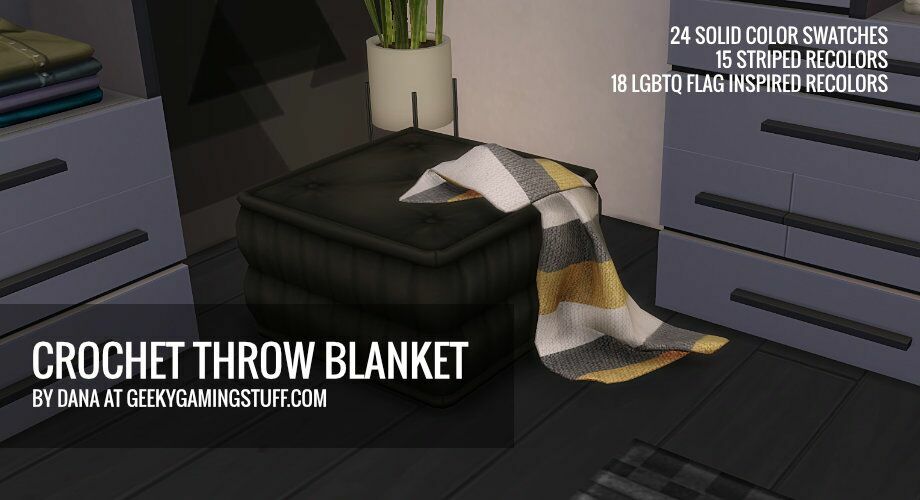 Crochet Throw Blanket By Geekygamingstuff Sims 4 CC