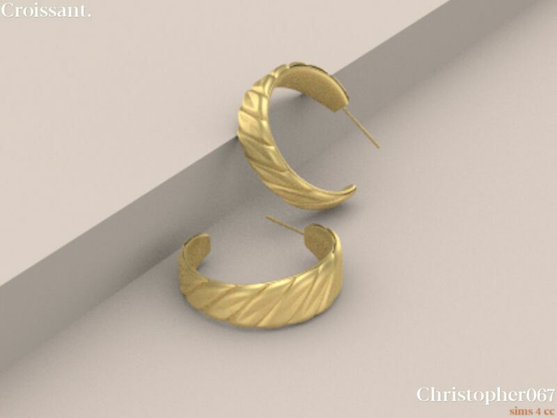 sims 4 cc croissant earrings by christopher067 3