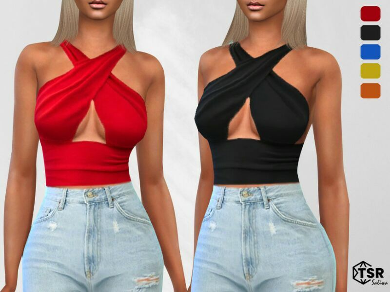 Crossed Crop Tops By Saliwa Sims 4 CC