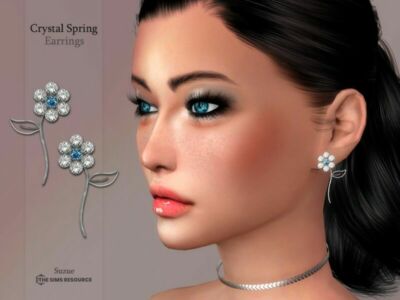 Crystal Spring Earrings By Suzue Sims 4 CC