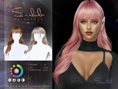 Curly Long Hairstyle (Scarlet II) By S-Club By S-Club Sims 4 CC