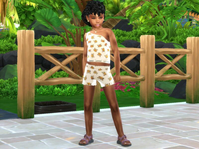 sims 4 cc curly top low pony child by drteekaycee 3