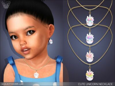 Cute Unicorn Necklace For Toddlers By Giulietta Sims 4 CC