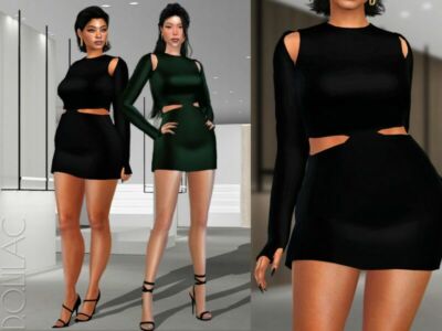 Cutout Mini Dress DO312 Sims 4 CC