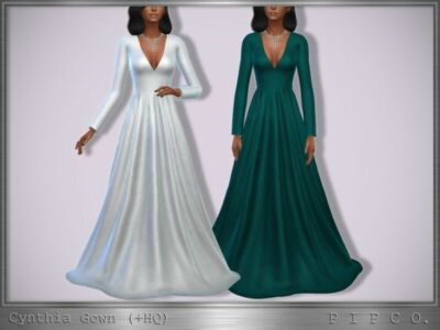 Cynthia Gown II By Pipco Sims 4 CC