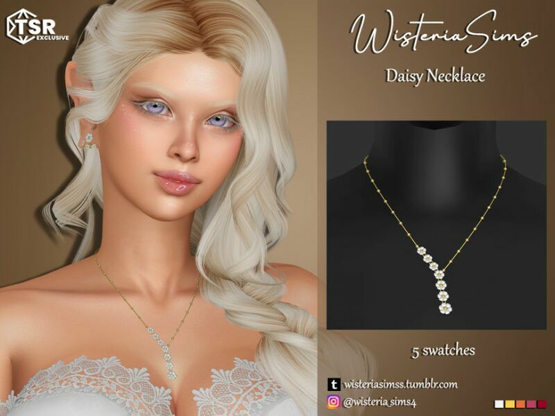 Daisy Necklace By Wisteriasims Sims 4 CC