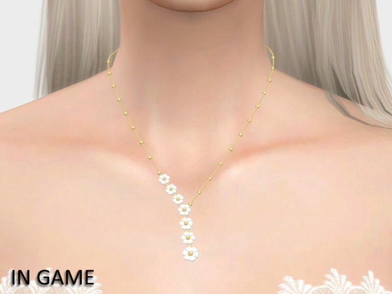 sims 4 cc daisy necklace by wisteriasims 2