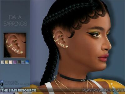 Dala Earrings R By Playerswonderland Sims 4 CC