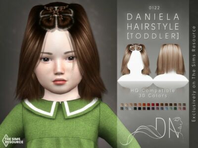 Daniela Hairstyle [Toddler] By Darknightt Sims 4 CC