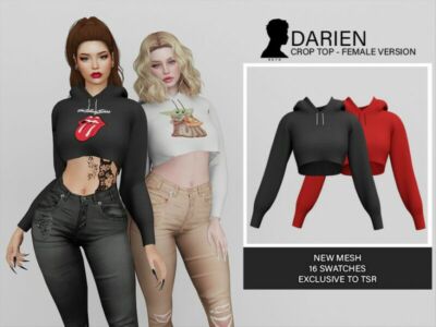 Darien (Crop TOP – Female Version) Sims 4 CC