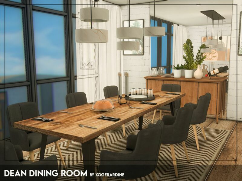 Dean Dining Room (TSR Only CC) By Xogerardine Sims 4 CC