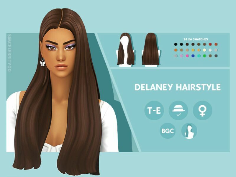 Delaney Hairstyle By Simcelebrity00 Sims 4 CC