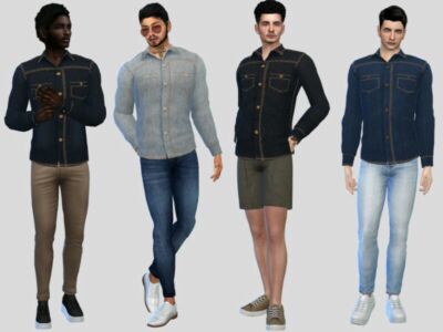 Denim Button Shirts By Mclaynesims Sims 4 CC