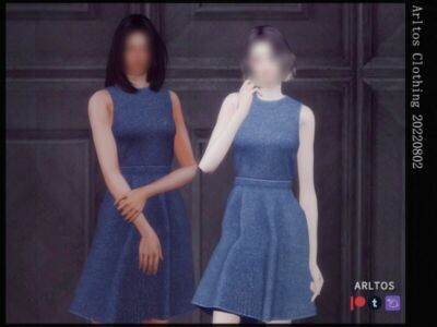 Denim Dress / 20220802 By Arltos Sims 4 CC