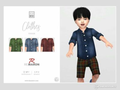 Denim Shirt 01 For Toddler By Remaron Sims 4 CC