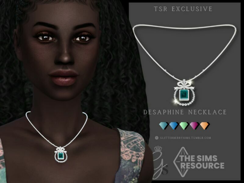 Desaphine Necklace By Glitterberryfly Sims 4 CC