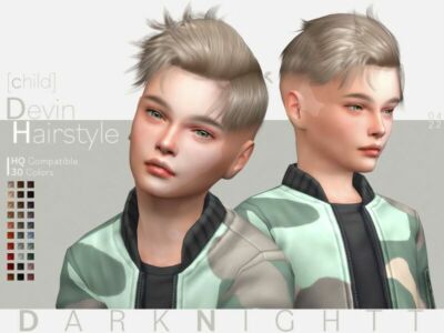 Devin Hairstyle [Child] By Darknightt Sims 4 CC