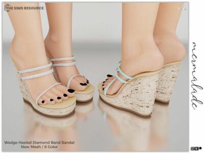 Diamante Strap Raffia Wedge… By Mermaladesimtr Sims 4 CC